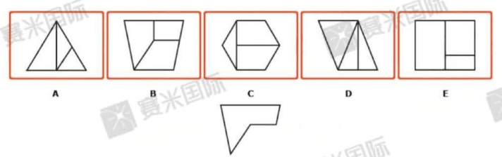 目标小图形与五个复杂线条图案