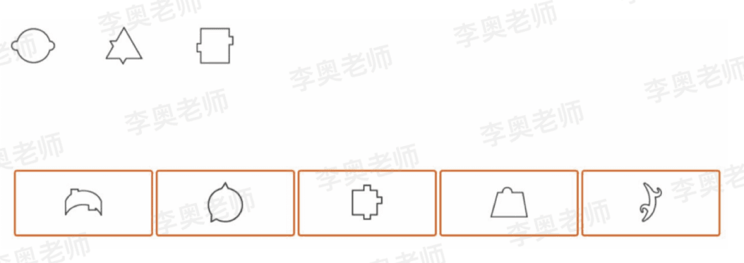 CAT4图形分类题:观察大图形与两处小图形的关系