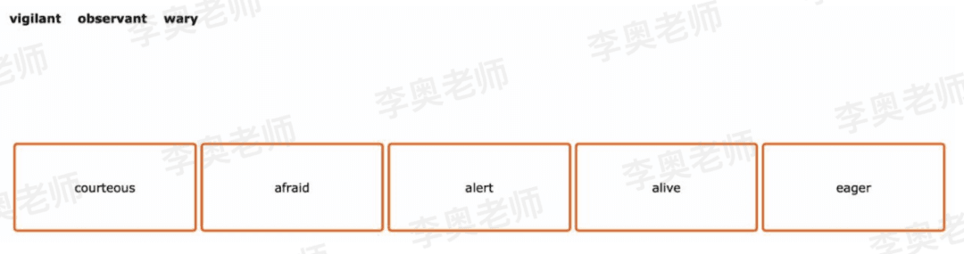 CAT4词汇分类题:vigilant、observant、wary及五个选项