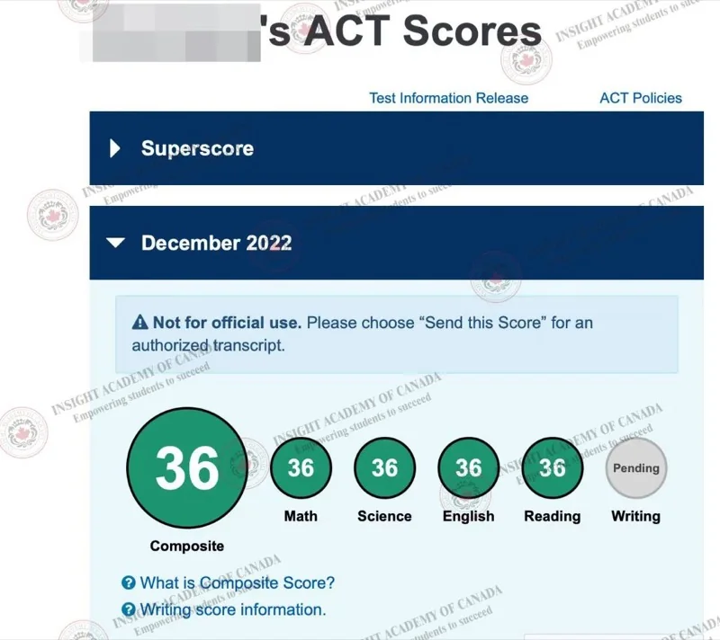 【高分捷报】“英思德精英七子”ACT均分34，寒假1对1集训班等你来！
