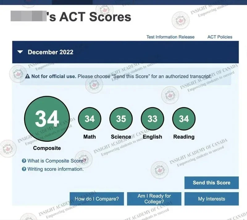 【高分捷报】“英思德精英七子”ACT均分34，寒假1对1集训班等你来！