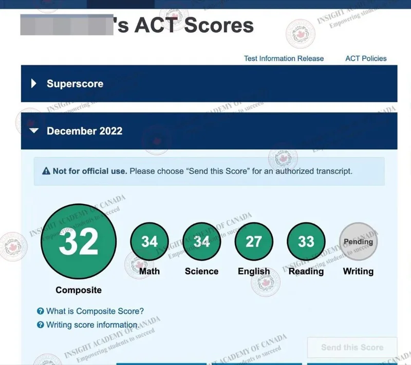 【高分捷报】“英思德精英七子”ACT均分34，寒假1对1集训班等你来！