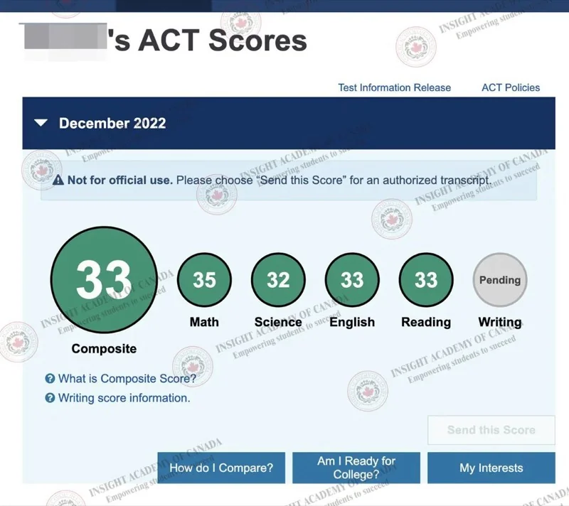 【高分捷报】“英思德精英七子”ACT均分34，寒假1对1集训班等你来！