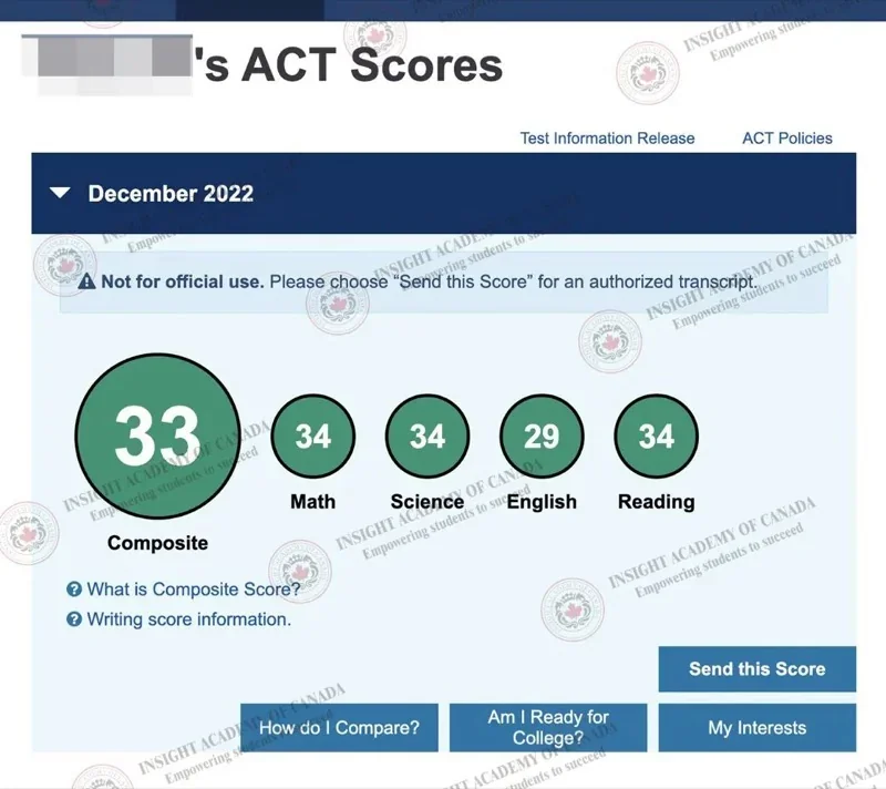 【高分捷报】“英思德精英七子”ACT均分34，寒假1对1集训班等你来！