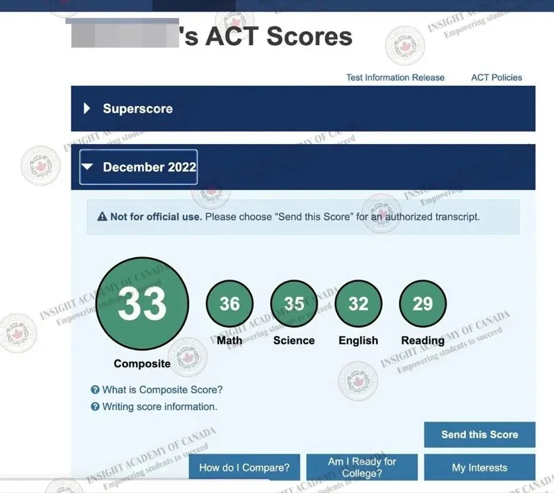 【高分捷报】“英思德精英七子”ACT均分34，寒假1对1集训班等你来！