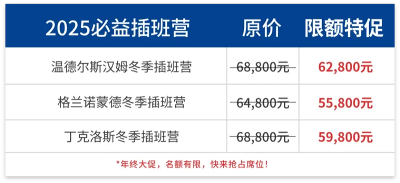 必益教育 | 年终大促!2025必益英国冬季插班营,限量席位速来抢占!