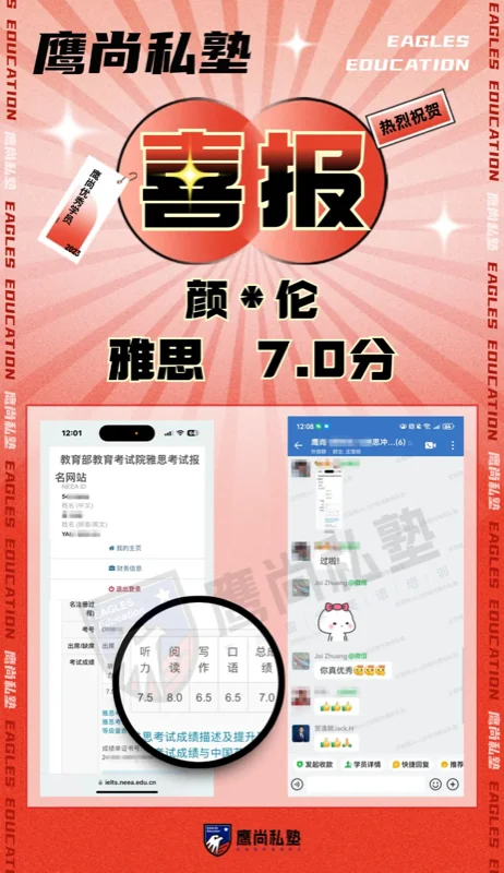 鹰尚私塾 | 鹰尚学员:曼大学长分享雅思7.0分学习经验