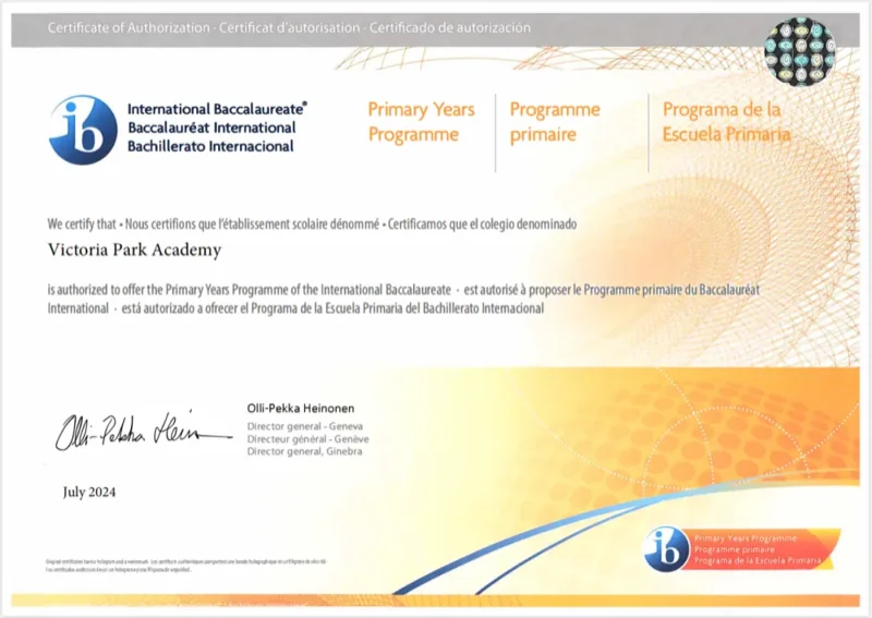丽林维育学校(VPA) | VPA Has Officially Become an Authorized IB PYP School !